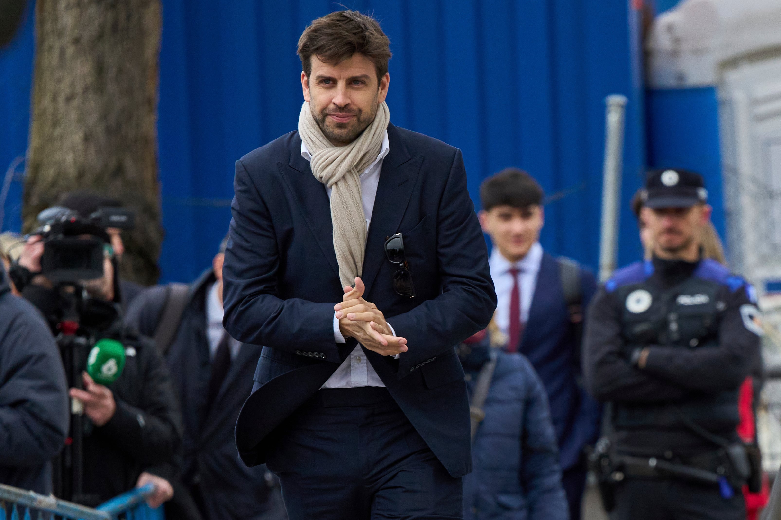Gerard Piqué llegando a la Corte Nacional para su declaración