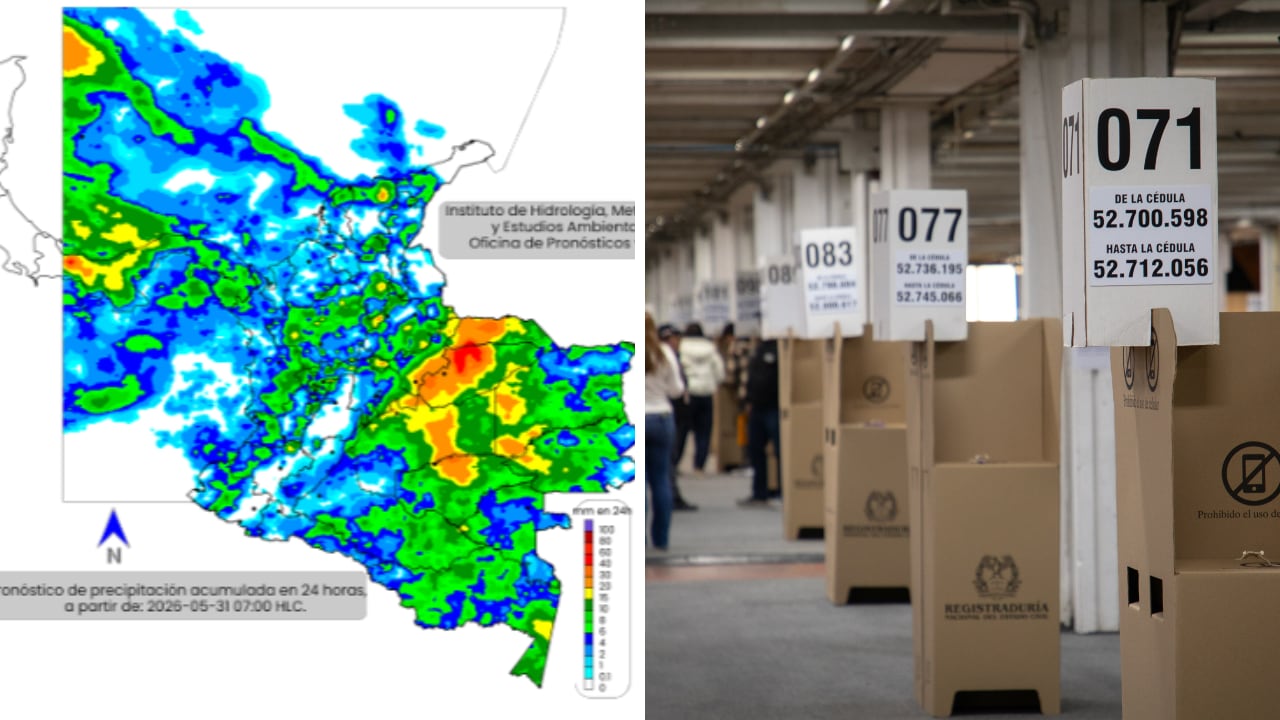 El Ideam prevé menos nubosidad para este domingo electoral, aunque persistirán lluvias en varias regiones.