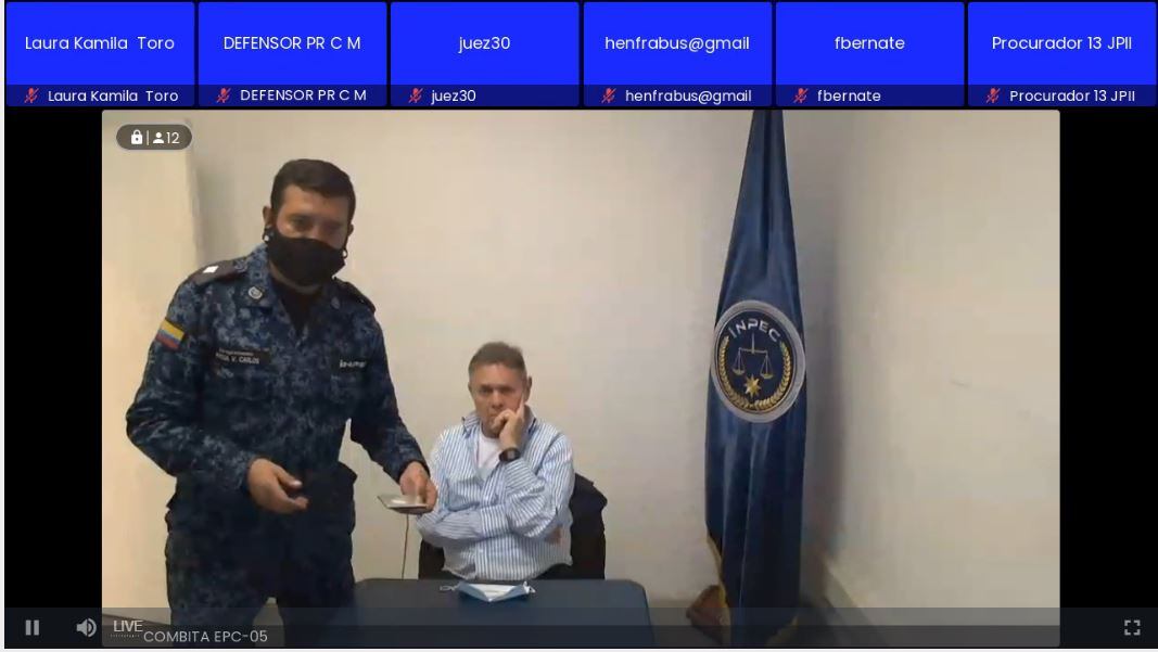 El empresario Carlos Mattos desde la cárcel de máxima seguridad de Cómbita en Boyacá.