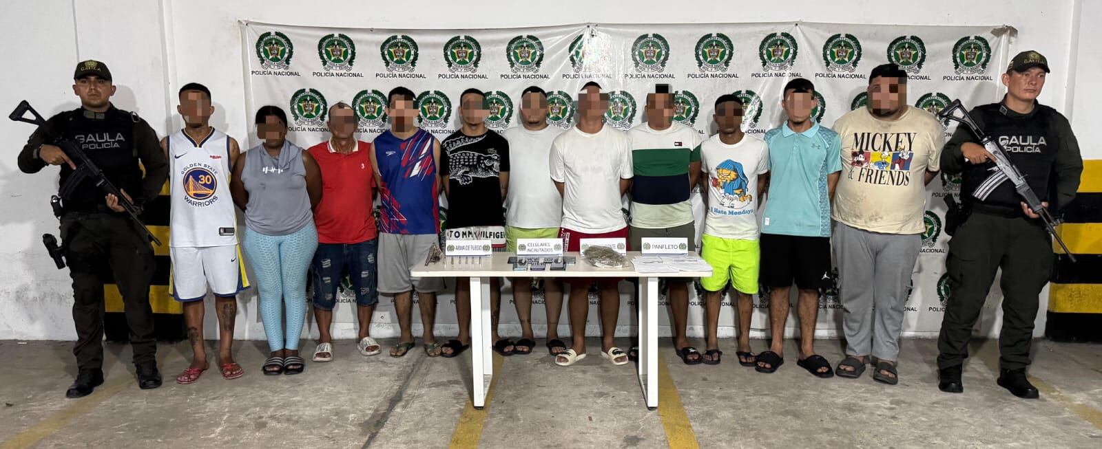 Capturados por el Gaula de la Policía en redada contra el secuestro y la extorsión.