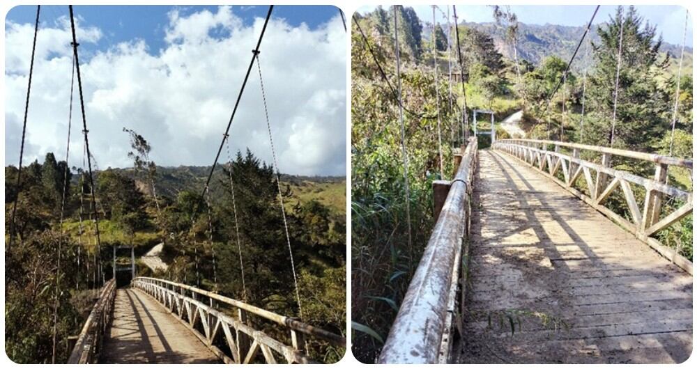 Puente peatonal de la vereda Nazareth que conduce a la vereda Los Ríos.