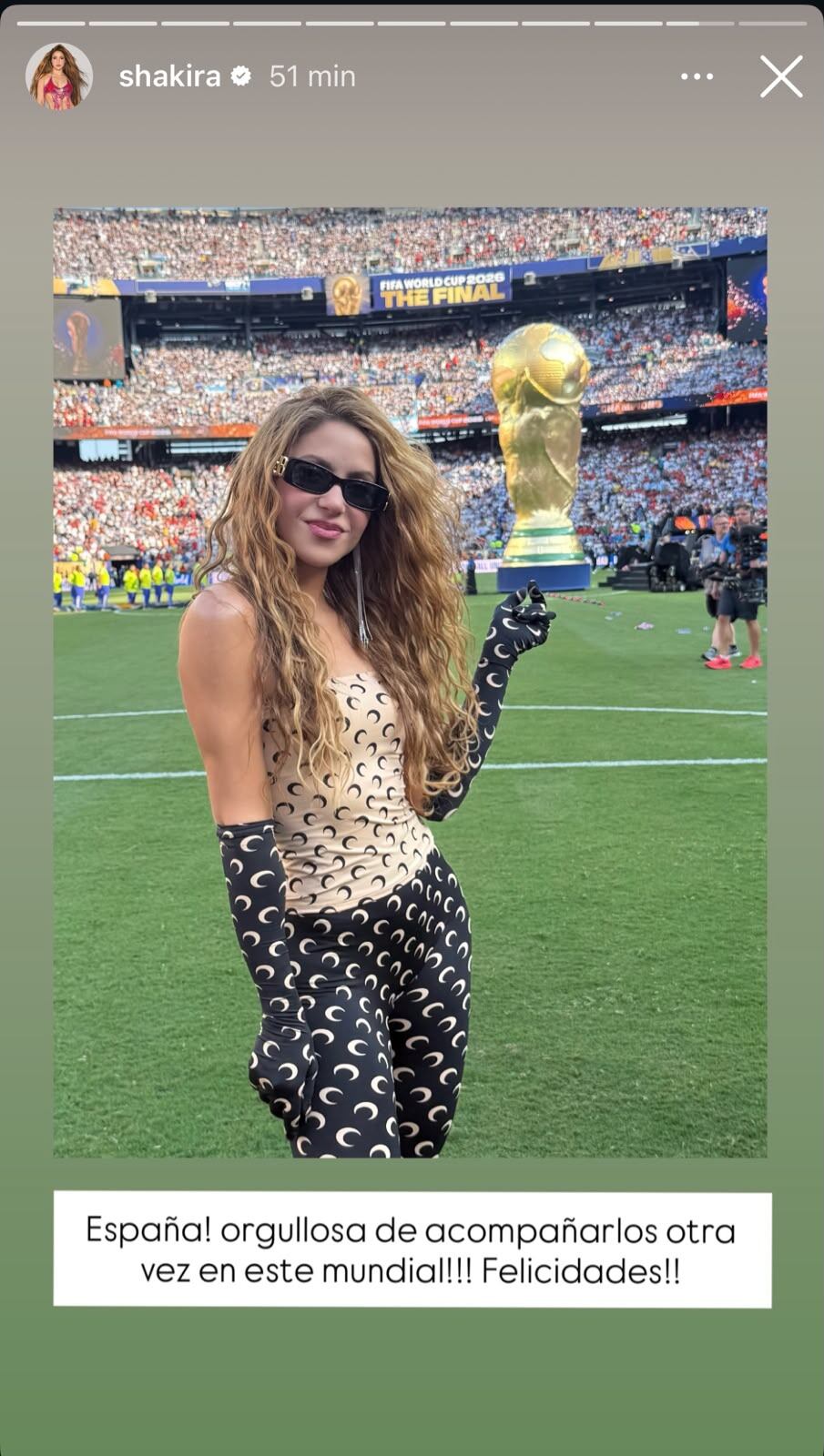 Shakira habló del triunfo de España en el Mundial 2026.
