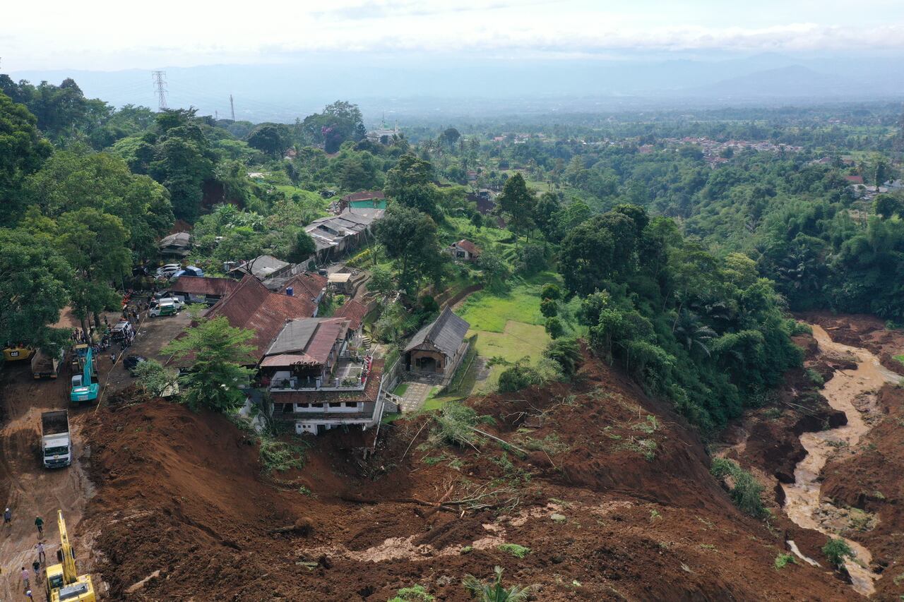 Imagen aérea del terremoto en Indonesia.