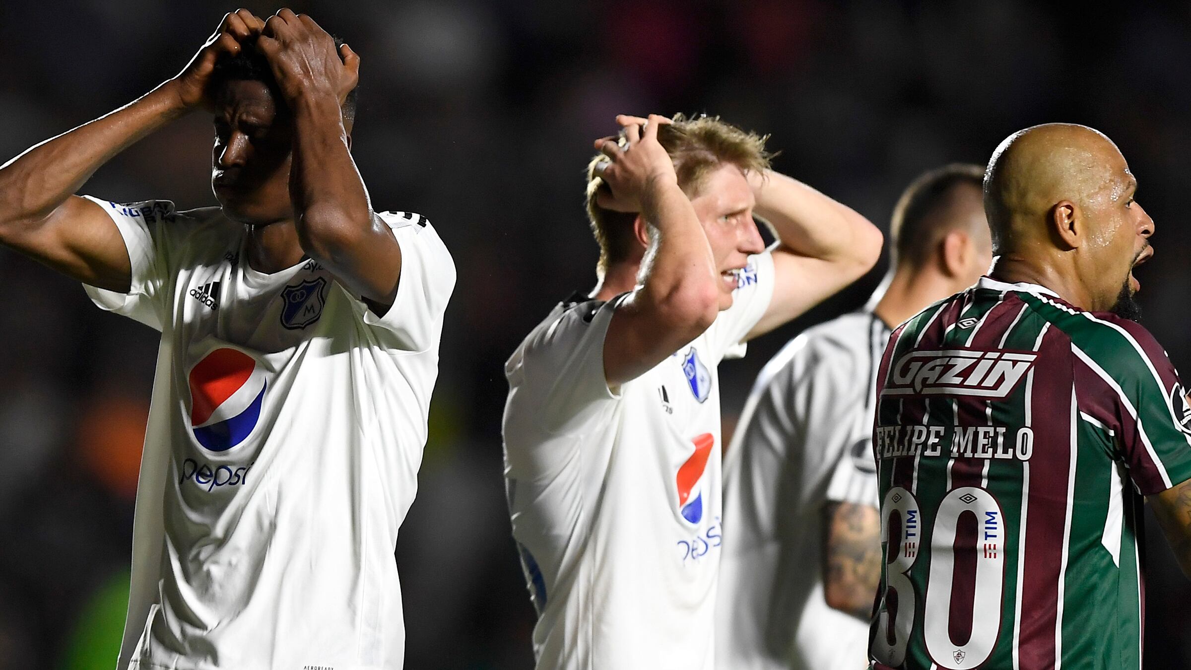 Jader Valencia y Andrés Llinas, jugadores de Millonarios