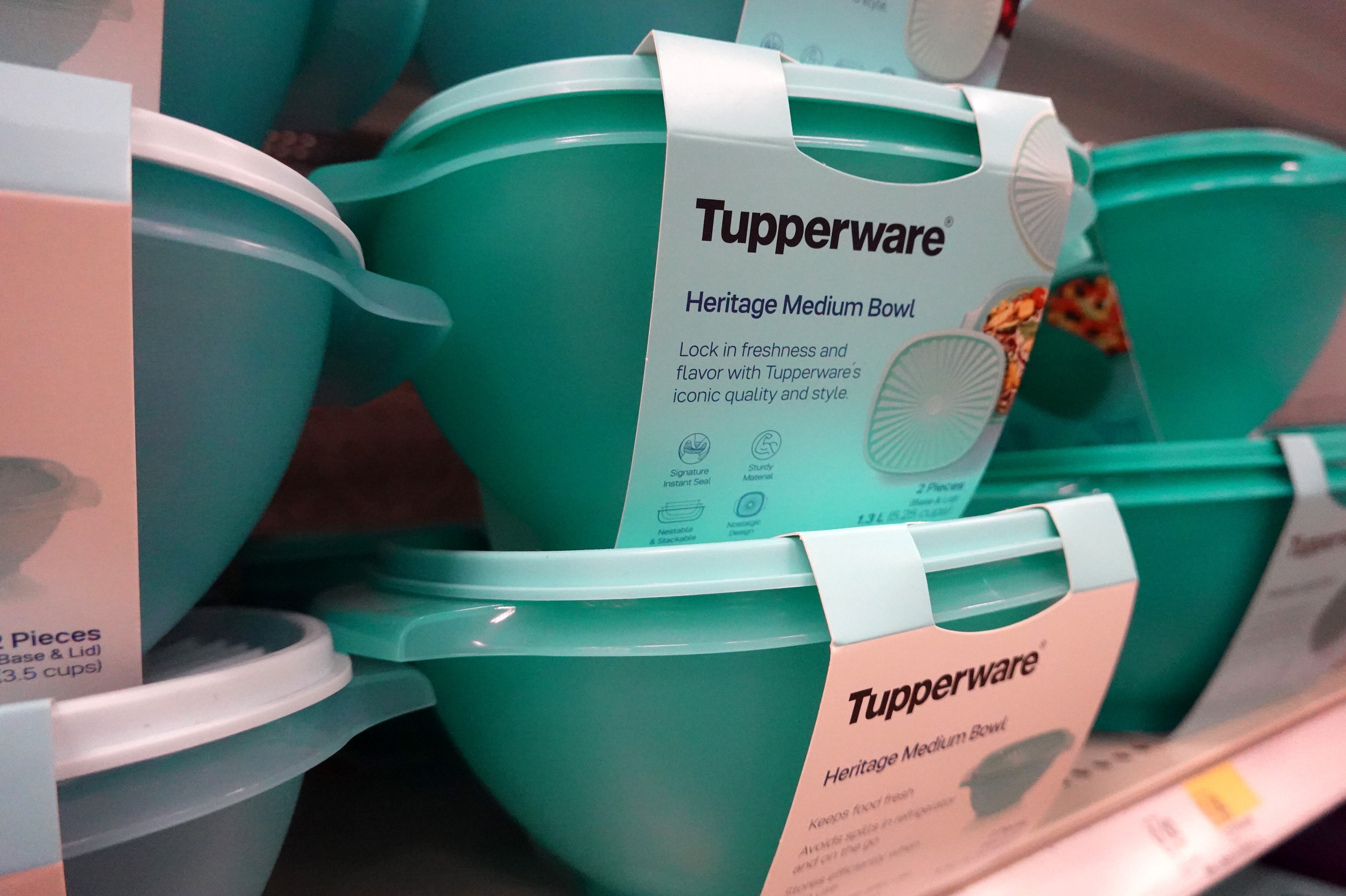 Algunos de los productos de Tupperware.