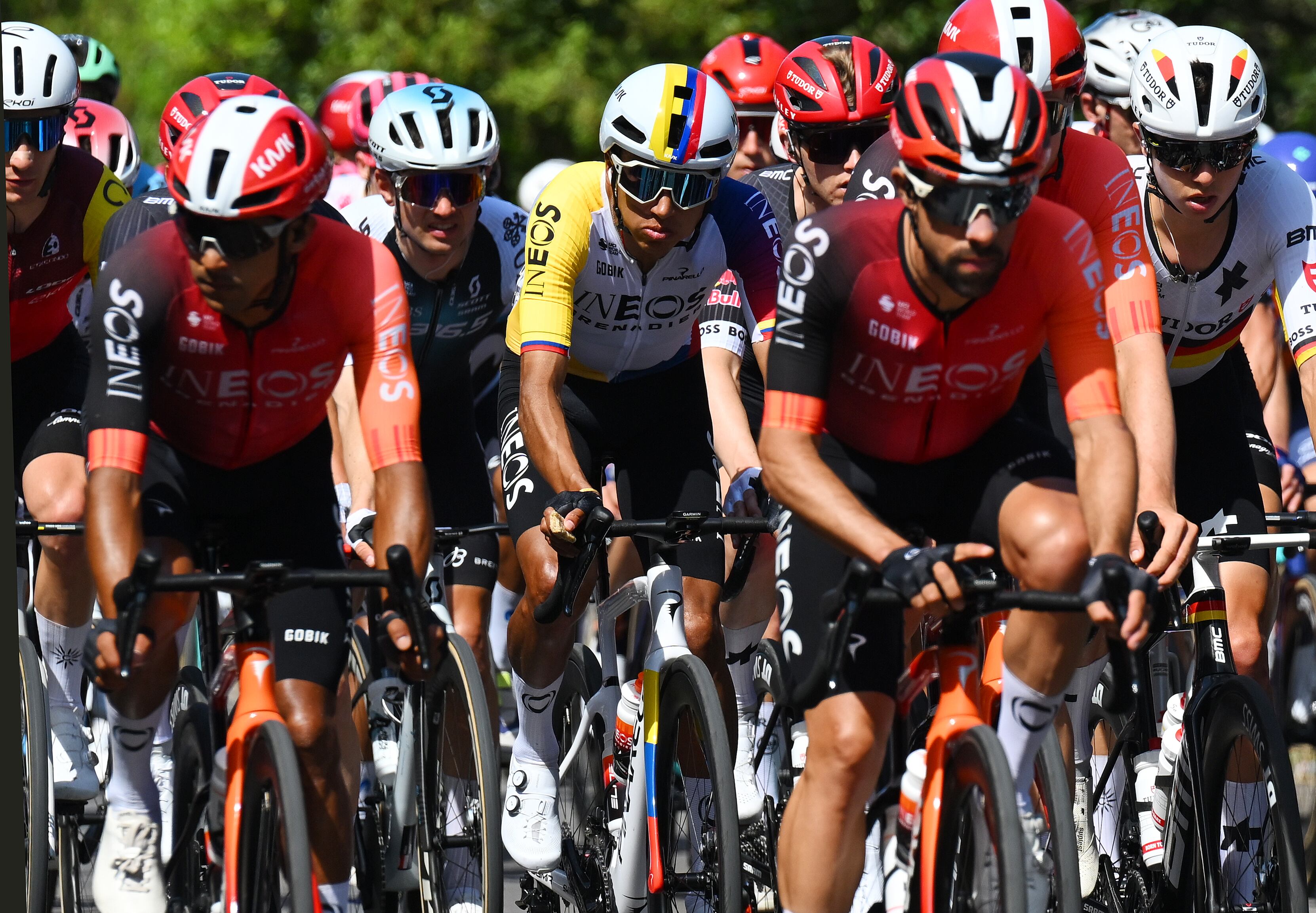 LECCE, ITALY - MAY 13: Egan Bernal of Colombia and Team INEOS Grenadiers during the 108th Giro d'Italia 2025, Stage 4 a 189km stage from Alberobello, Pietramadre to Lecce / #UCIWT / on May 13, 2025 in Lecce, Italy. (Photo by Tim de Waele/Getty Images)