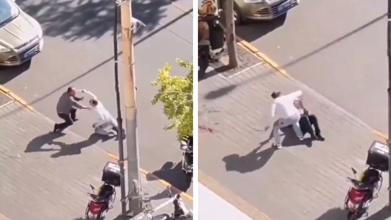 Así se registró el ataque con cuchillo a un diplomático israelí en China.