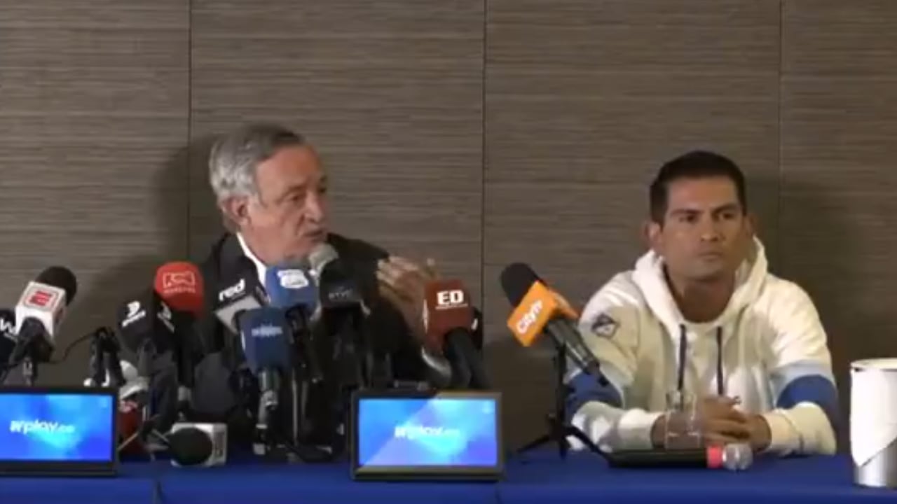 Enrique Camacho, presidente de Millonarios, ante los medios de comunicación.