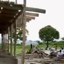 Así se ve el montaje de la estructura para la realización de las corralejas.