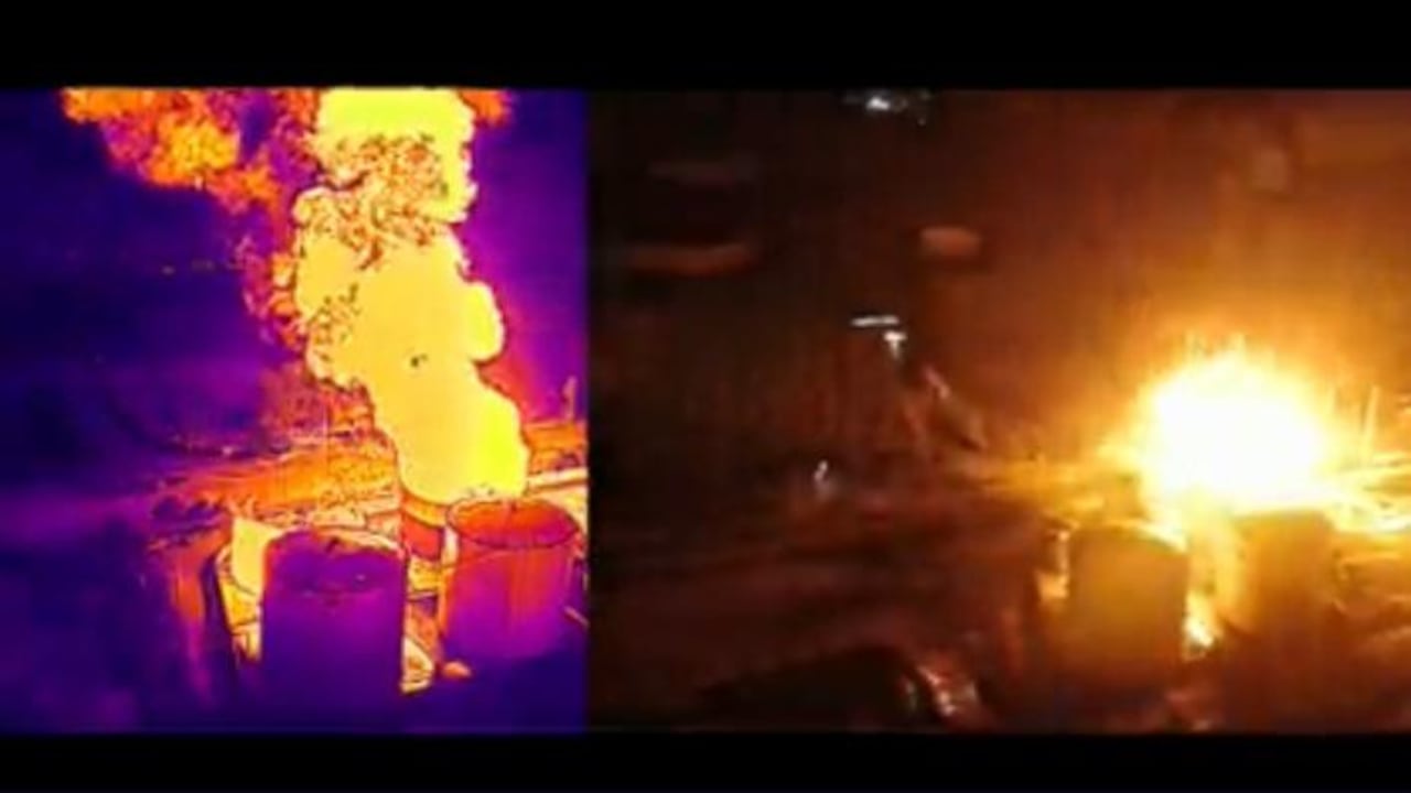 Uno de los tanques incendiados pudo ser apagado.