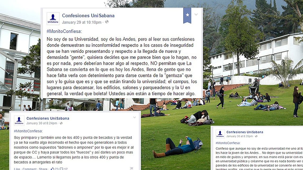 Algunas de las publicaciones que se refieren a los estudiantes becados como 'guisos' o 'hampones'.