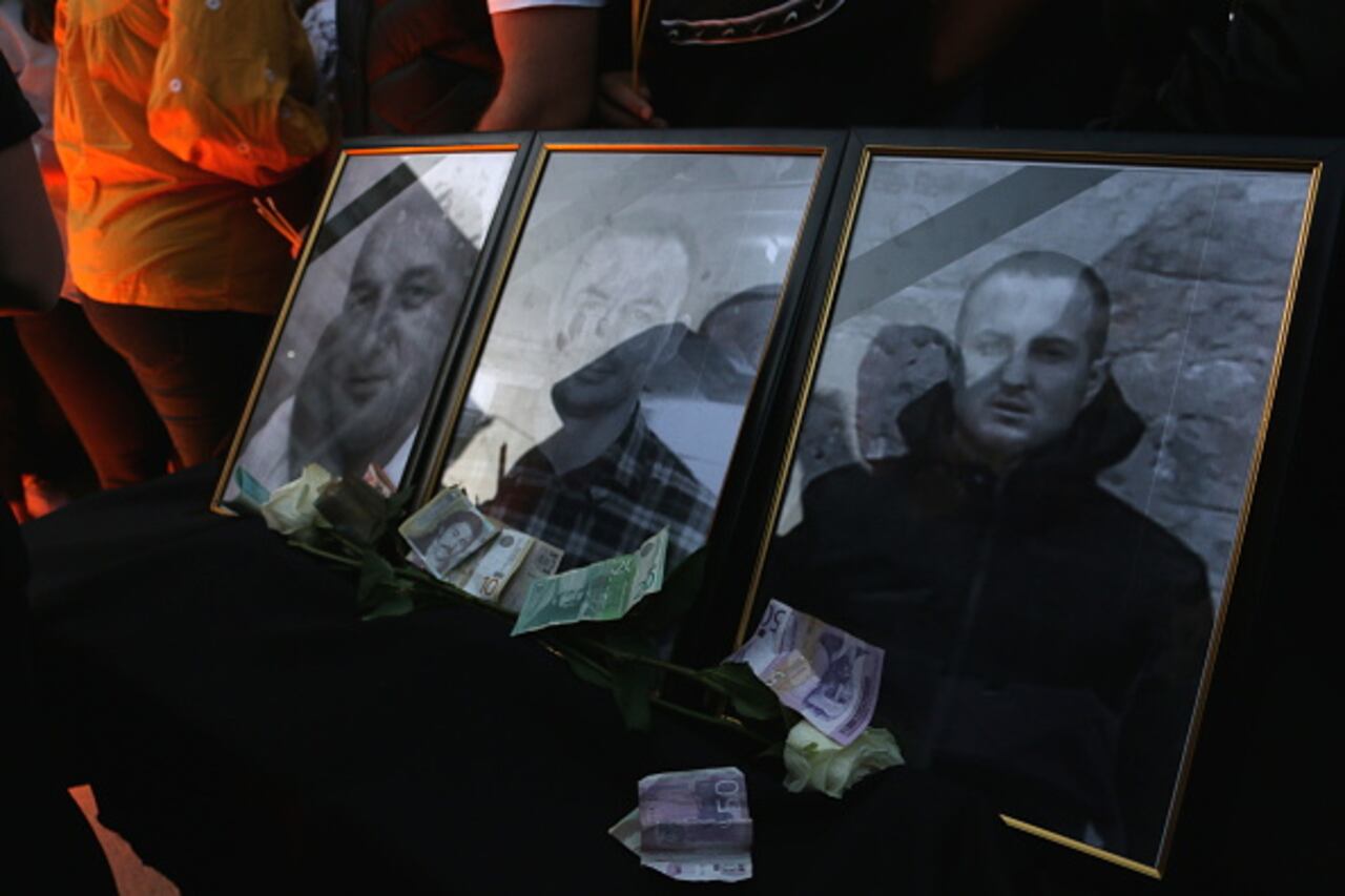 El presidente del Partido de la Lista Serbia hizo presencia en la conmemoración a la que también asistieron el presidente de la junta municipal del Partido Progresista Serbio en Mitrovica Norte, Goran Rakic. (Foto de Erkin Keci/Agencia Anadolu vía Getty Images)