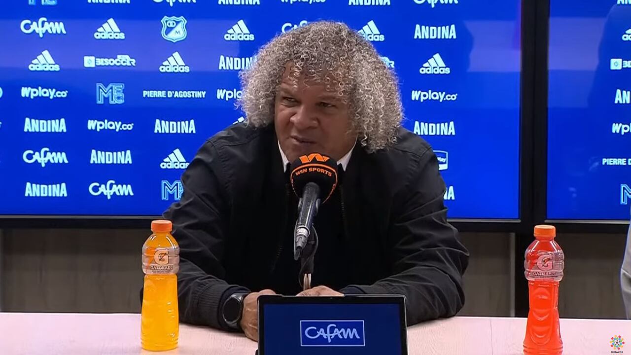 Alberto Gamero durante la rueda de prensa tras el empate entre Millonarios y Atlético Nacional.