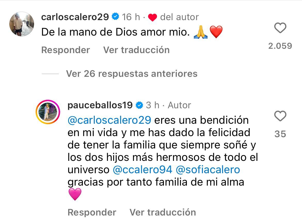 Carlos Calero y Paulina Ceballos comentaron sobre noticia que dieron a sus seguidores.