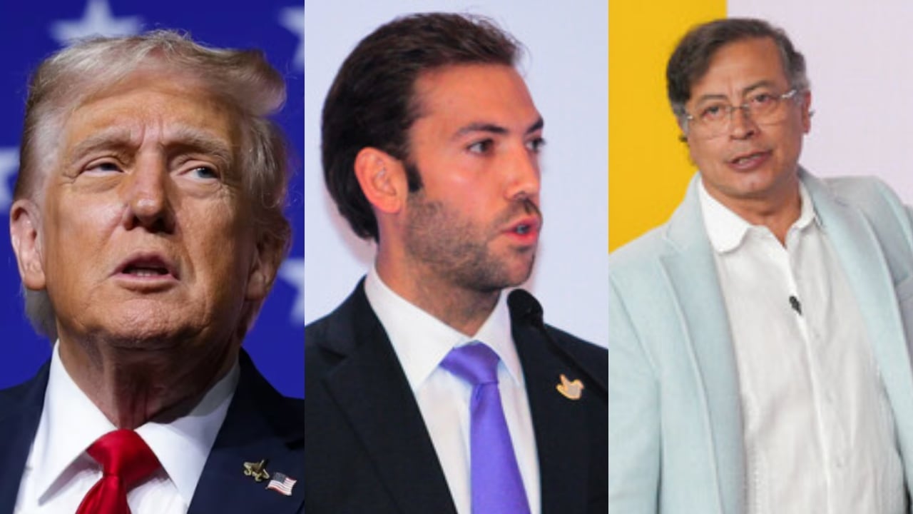 De izquierda a derecha: Donald Trump, Martín Santos y Gustavo Petro.