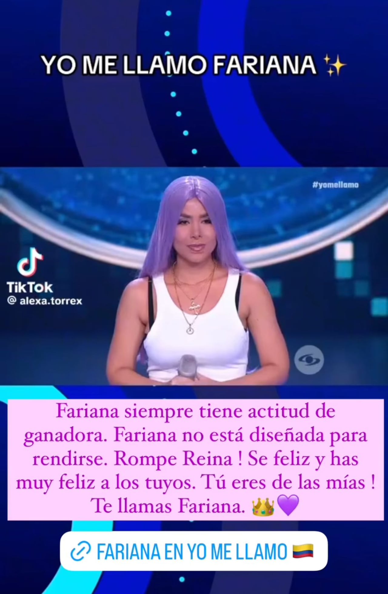 Fariana le agradeció a su imitadora de 'Yo me llamo'.