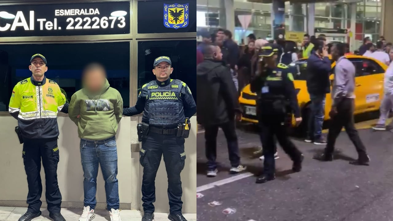 Captura del taxista y el momento en el que la Policía atiende la situación después de los disparos.