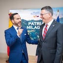 Abelardo De La Espriella, presidente electo de Colombia, y Gideon Sa’ar, ministro de Relaciones Exteriores de Israel.