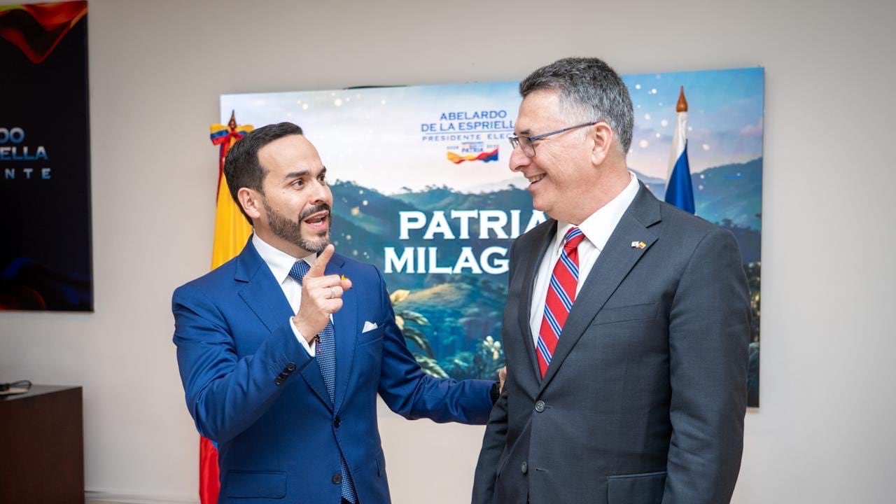 Abelardo De La Espriella, presidente electo de Colombia, y Gideon Sa’ar, ministro de Relaciones Exteriores de Israel.