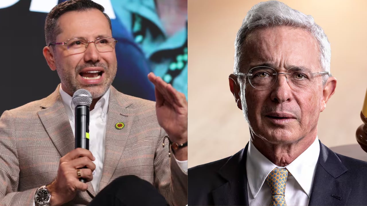 El alcalde de Bucaramanga, Jaime Andrés Beltrán, y el expresidente Álvaro Uribe Vélez.