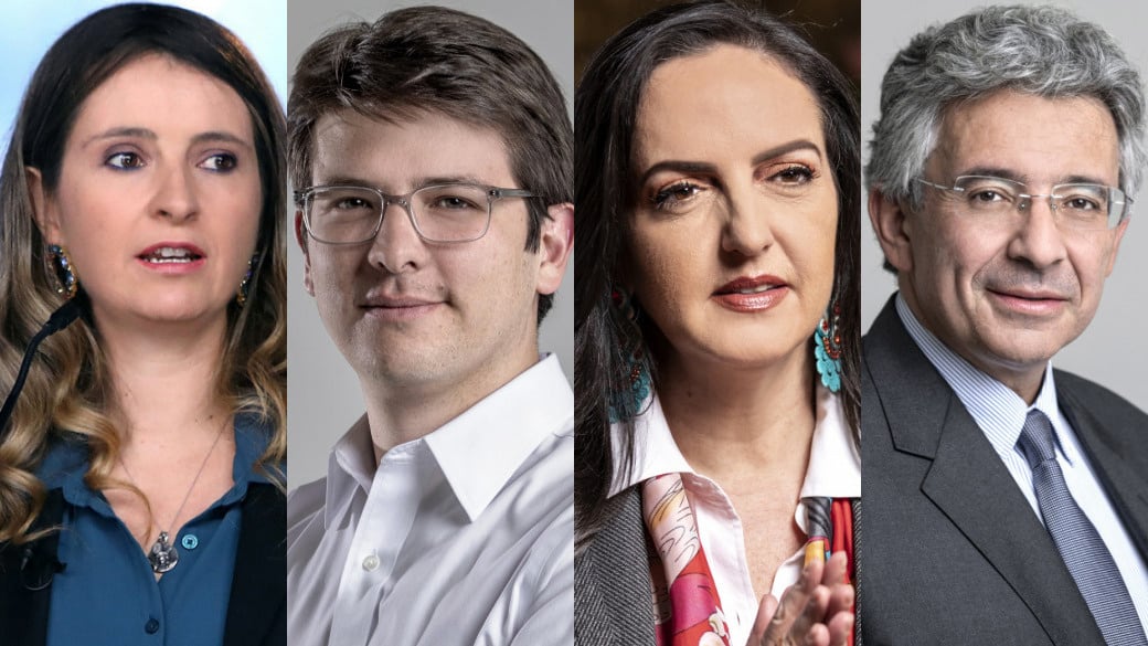 Paloma Valencia, María Fernanda Cabal, Miguel Uribe y Enrique Gómez, los posibles abanderados de la nueva derecha.