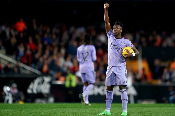 Con un doblete, Vini Jr rescató el empate para el Real Madrid.