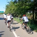 Ciclistas en la vía