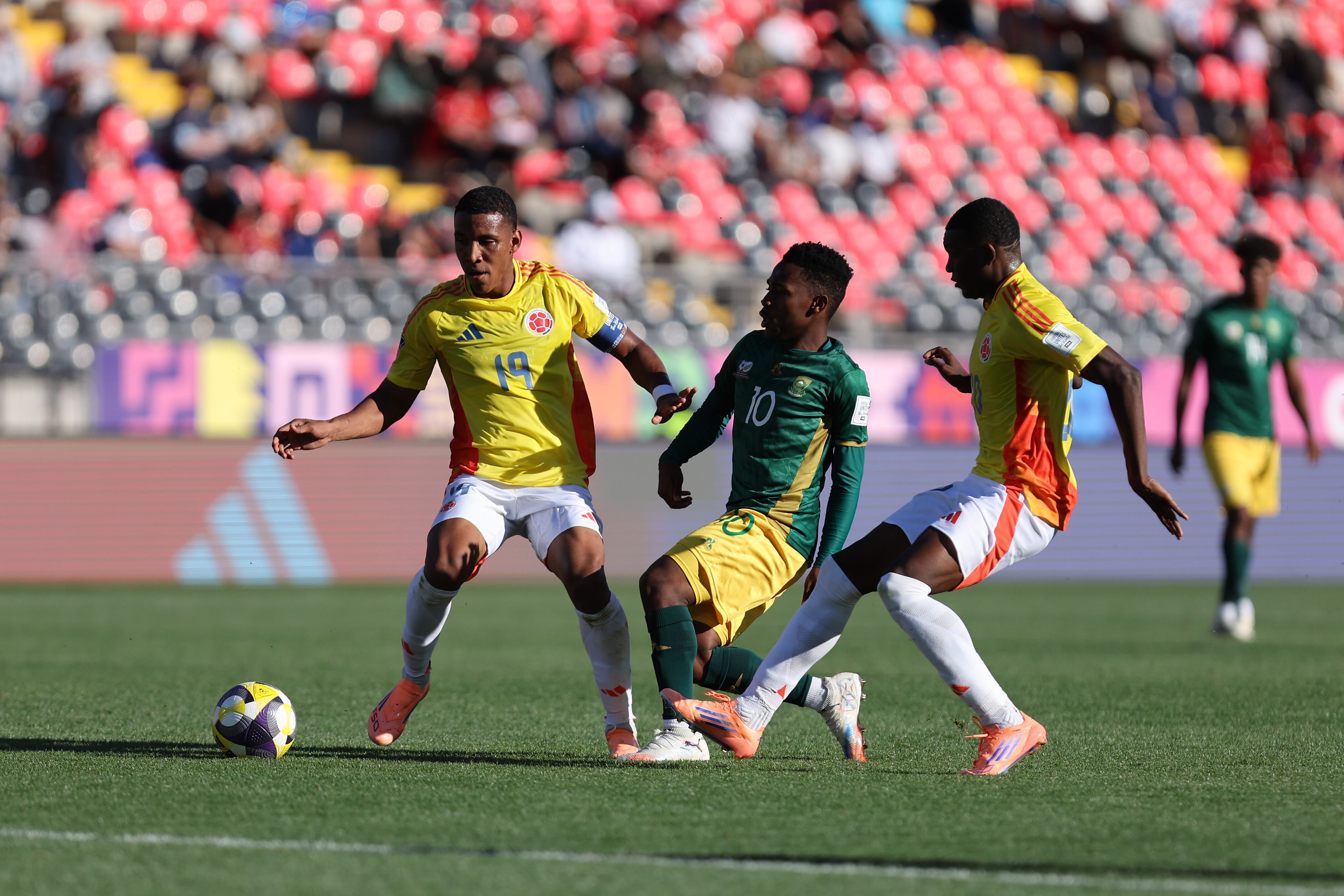Imagen del juego entre Colombia y Sudáfrica por el Mundial Sub-20.