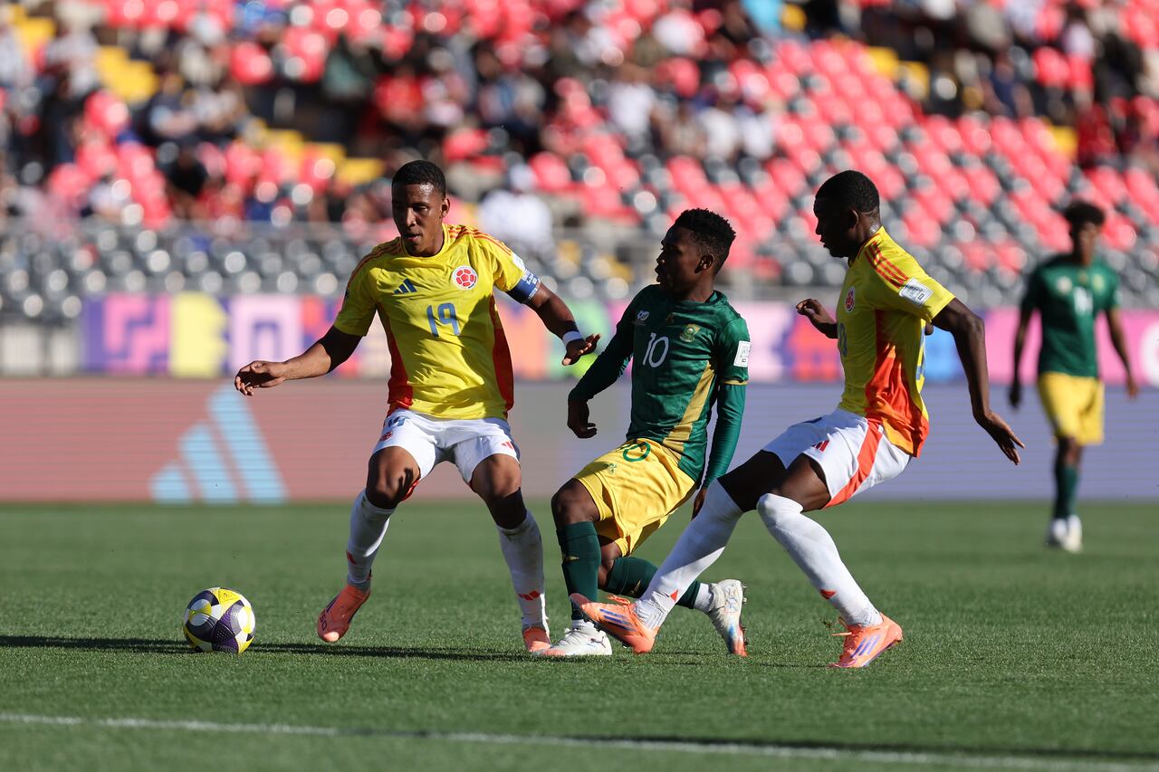 Imagen del juego entre Colombia y Sudáfrica por el Mundial Sub-20.