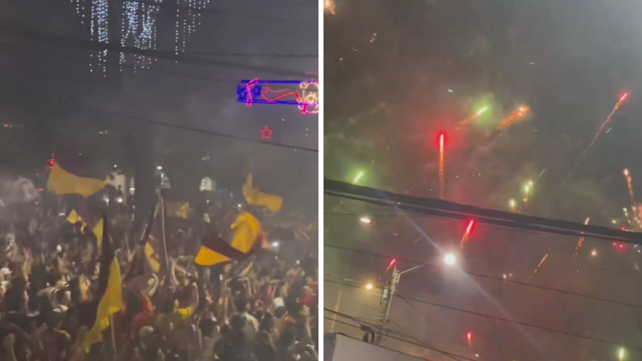 Fiesta de los hinchas del Deportes Tolima antes de la final contra Junior en Liga BetPlay.