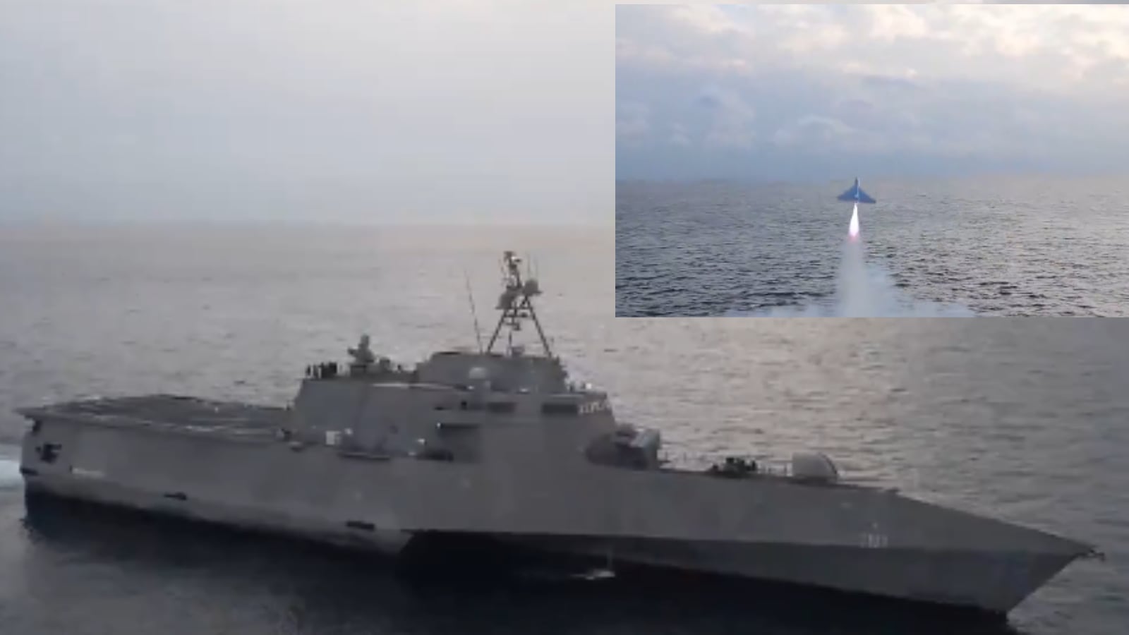 Imagen difundida por la Marina de EE. UU. muestra el lanzamiento del dron de ataque LUCAS, un hito en el uso de sistemas autónomos desde buques de guerra.