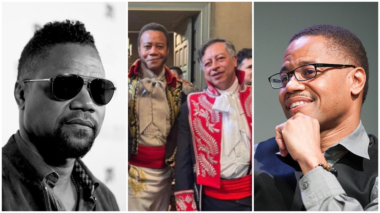 Cuba Gooding Jr., actor estadounidense. En la imagen del centro acompañado por el presidente de Colombia, Gustavo Petro, durante el rodaje de la película sobre el almirante José Prudencio Padilla