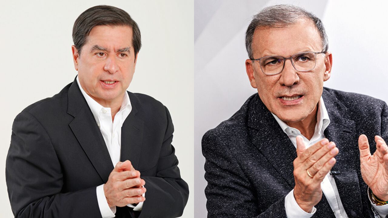 El exministro del Interior Juan Fernando Cristo (izq.) le reclamó a Roy Barreras (der.).