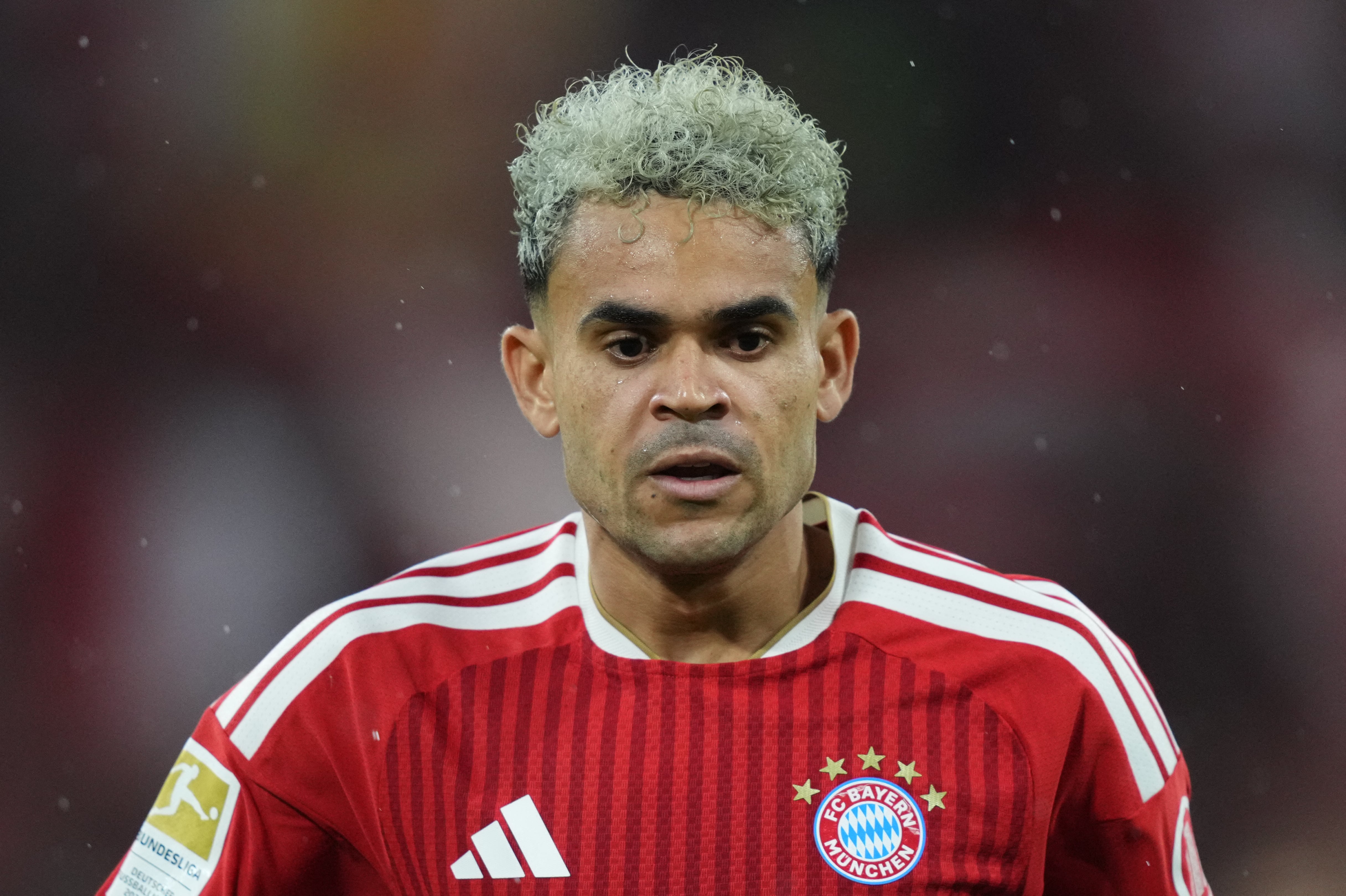 Luis Diaz during the Bundesliga game between FC Bayern Munich and VFL Stuttgart at Allianz Arrena on August 28, 2026 in Munich, Germany. (Photo by Ulrik Pedersen/NurPhoto) (Photo by Ulrik Pedersen / NurPhoto via AFP)