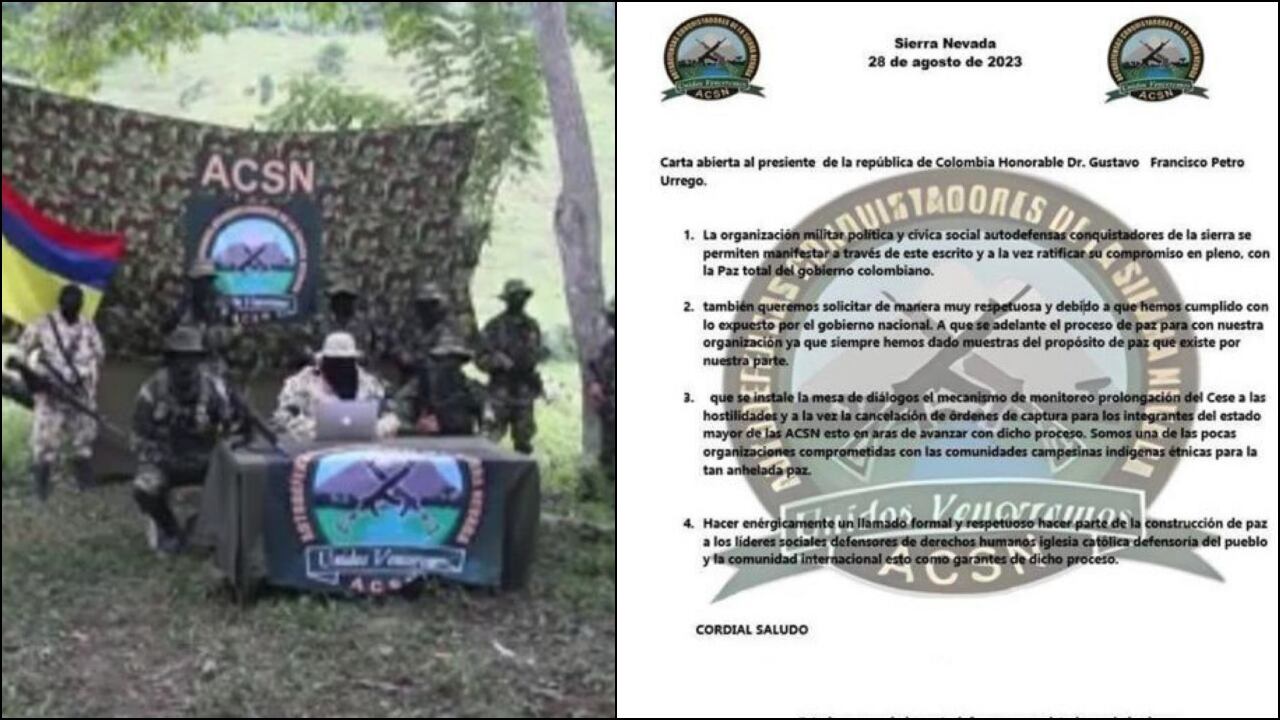 Autodefensas Conquistadoras de la Sierra Nevada (ACSN) insisten al Gobierno Petro instalar mesa de diálogo