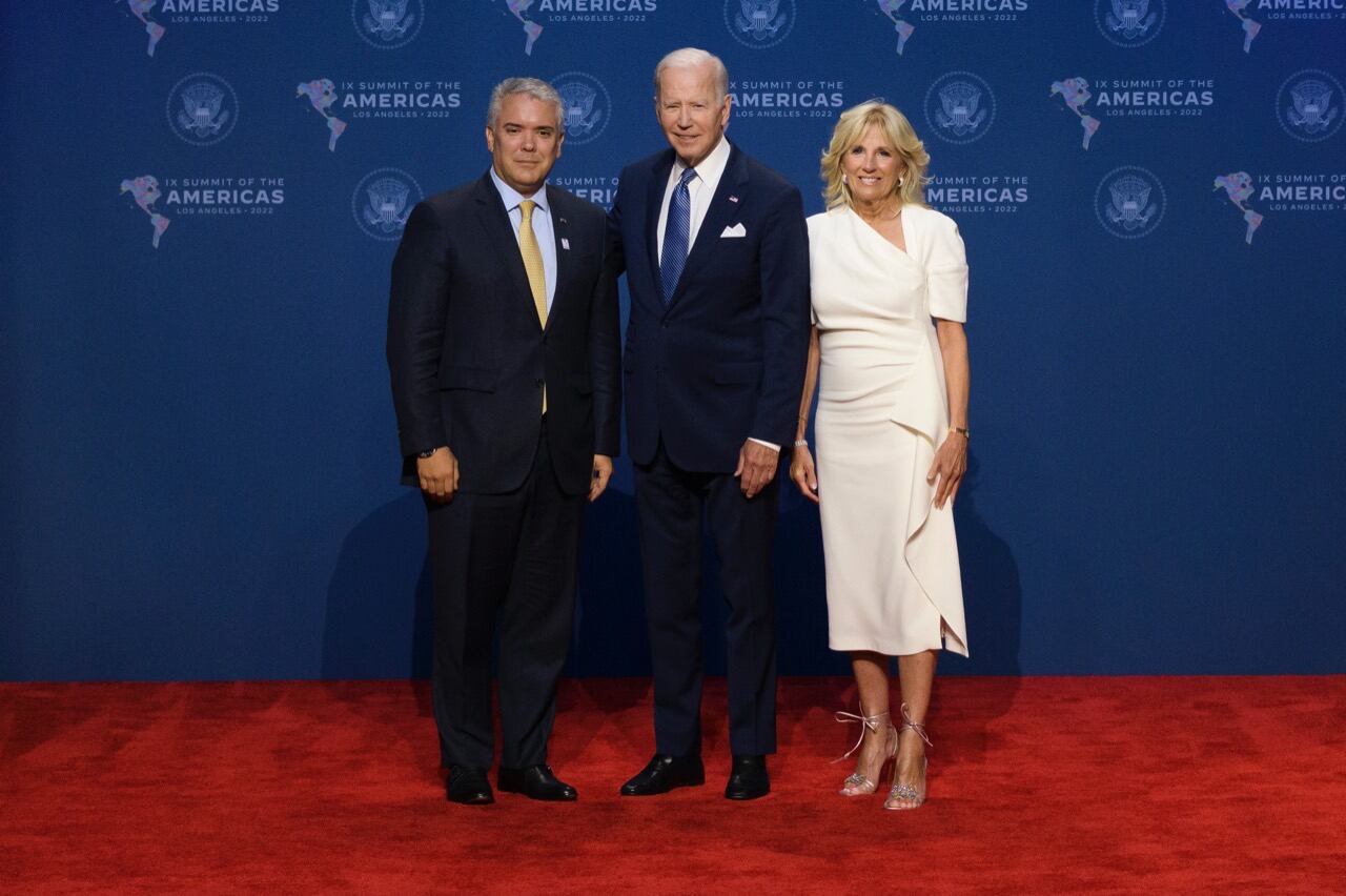 Iván Duque, Joe Biden y Jill Biden
