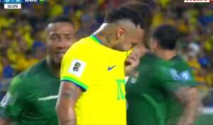 Neymar en el juego ante Bolivia por la eliminatorias al Mundial 2026