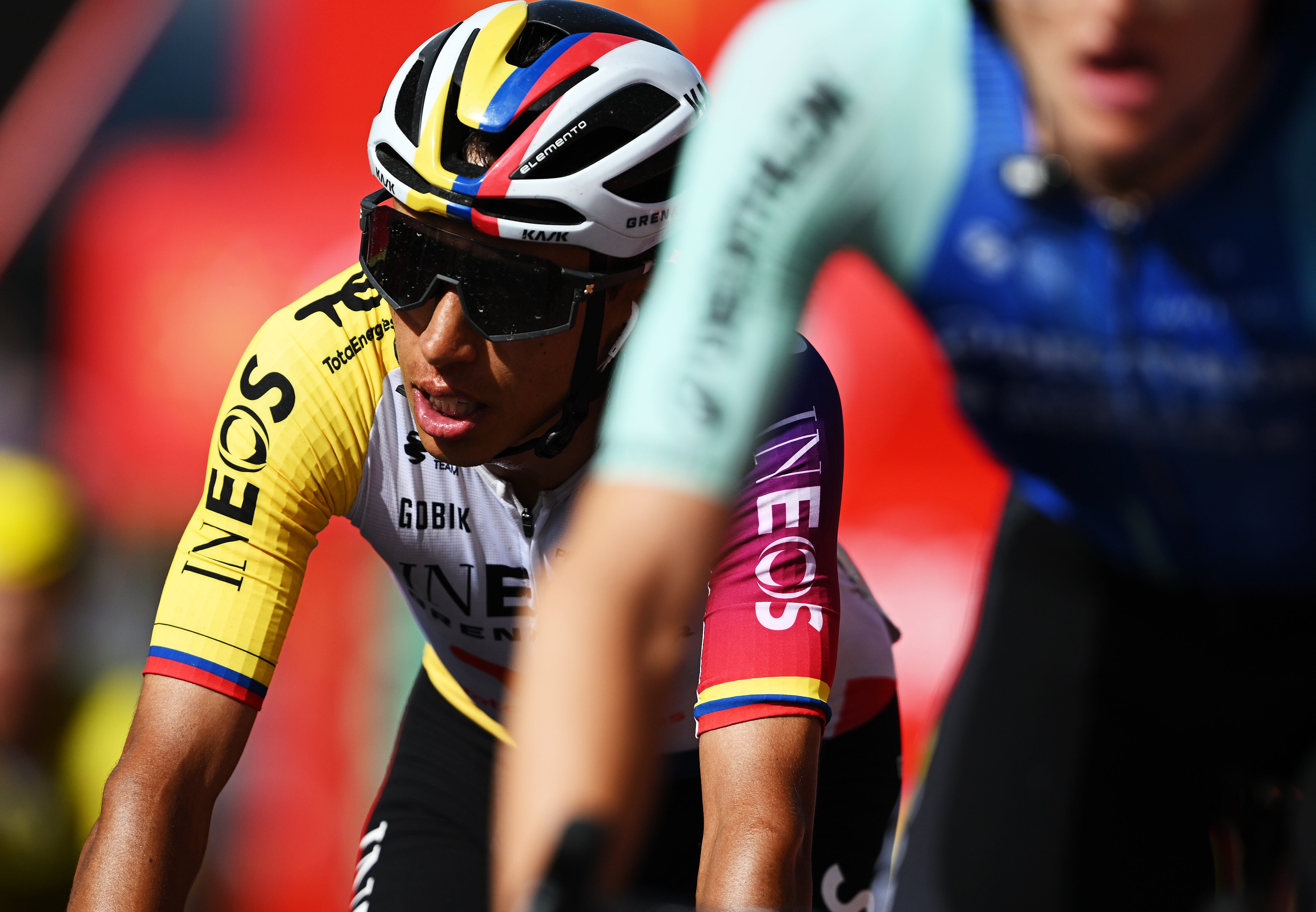 PAL, ANDORRA - AUGUST 28: Egan Bernal of Colombia and Team INEOS Grenadiers crosses the finish line during the La Vuelta - 80th Tour of Spain 2025, Stage 6 a 170.3km stage from Olot to Pal - Andorra 1900m / #UCIWT / on August 28, 2025 in Pal, Andorra. (Photo by Dario Belingheri/Getty Images)