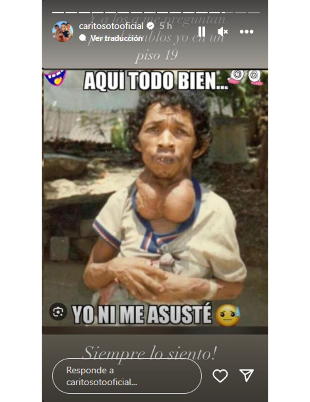 El susto que vivió Carolina Soto.