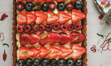 Variedad de frutos rojos.