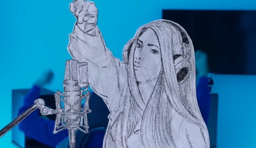 La cantante fue animada por Julia Conde.