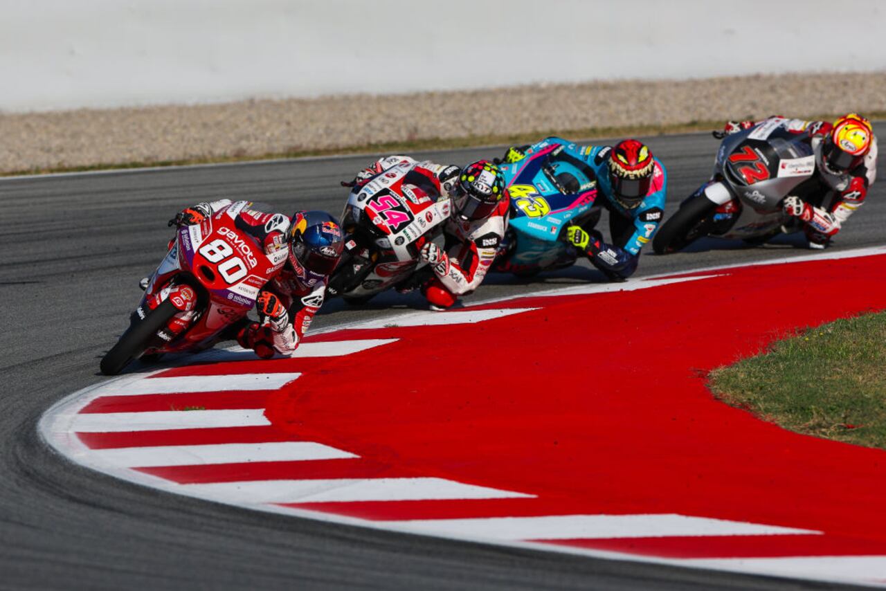 David Alonso from Colombia of GASGAS Aspar Team with GASGAS during the practice of Moto3 Gran Premi Energi Monster de Catalunya at Circuit de Barcelona-Catalunya in Barcelona. (Photo by David Ramirez/DAX Images/NurPhoto via Getty Images)