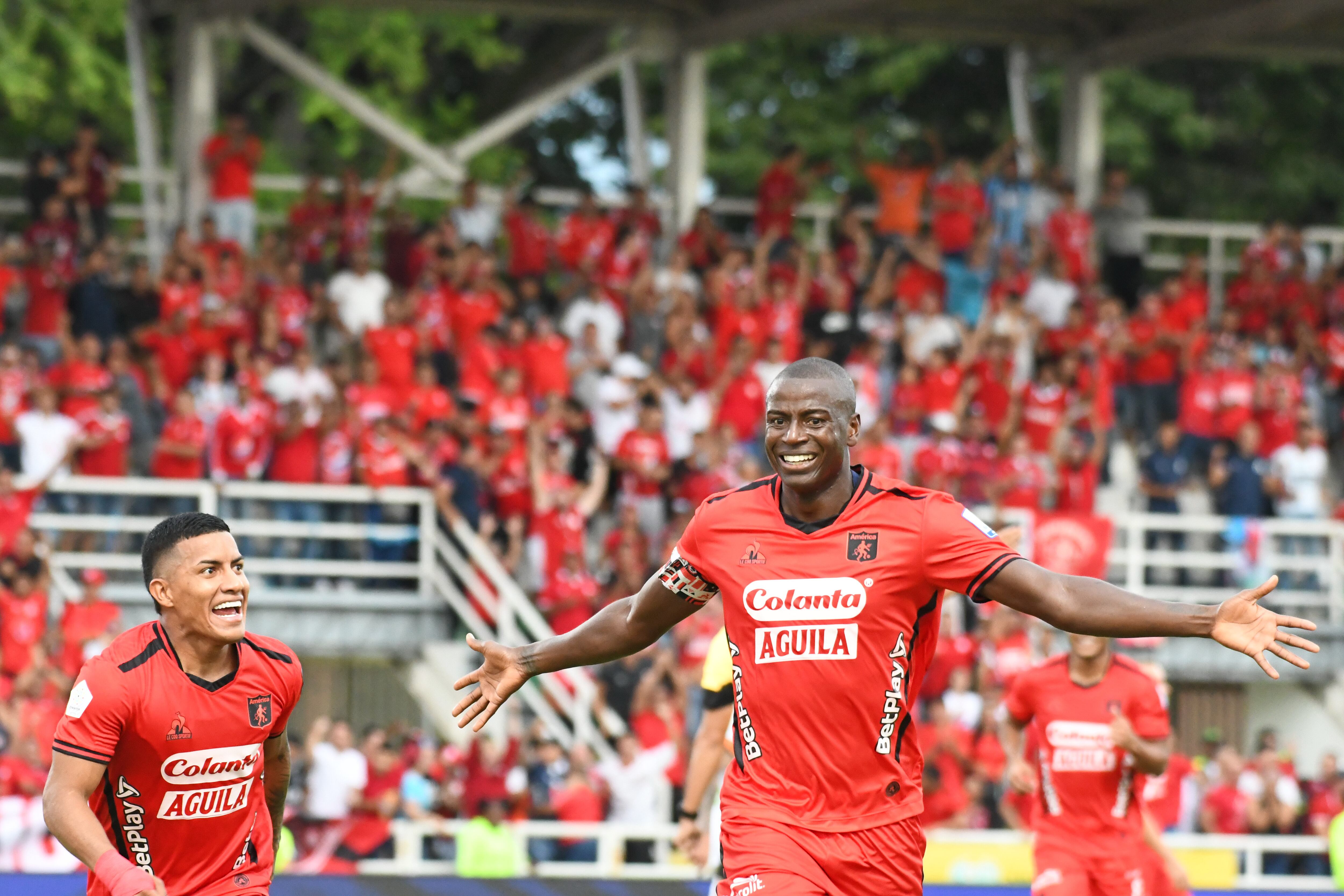 Futbol: América de Cali 4 Envigado 0, partido adelantado de la séptima fecha del torneo Bertplay II del 2024. Gol 100 de Adrián Ramos.