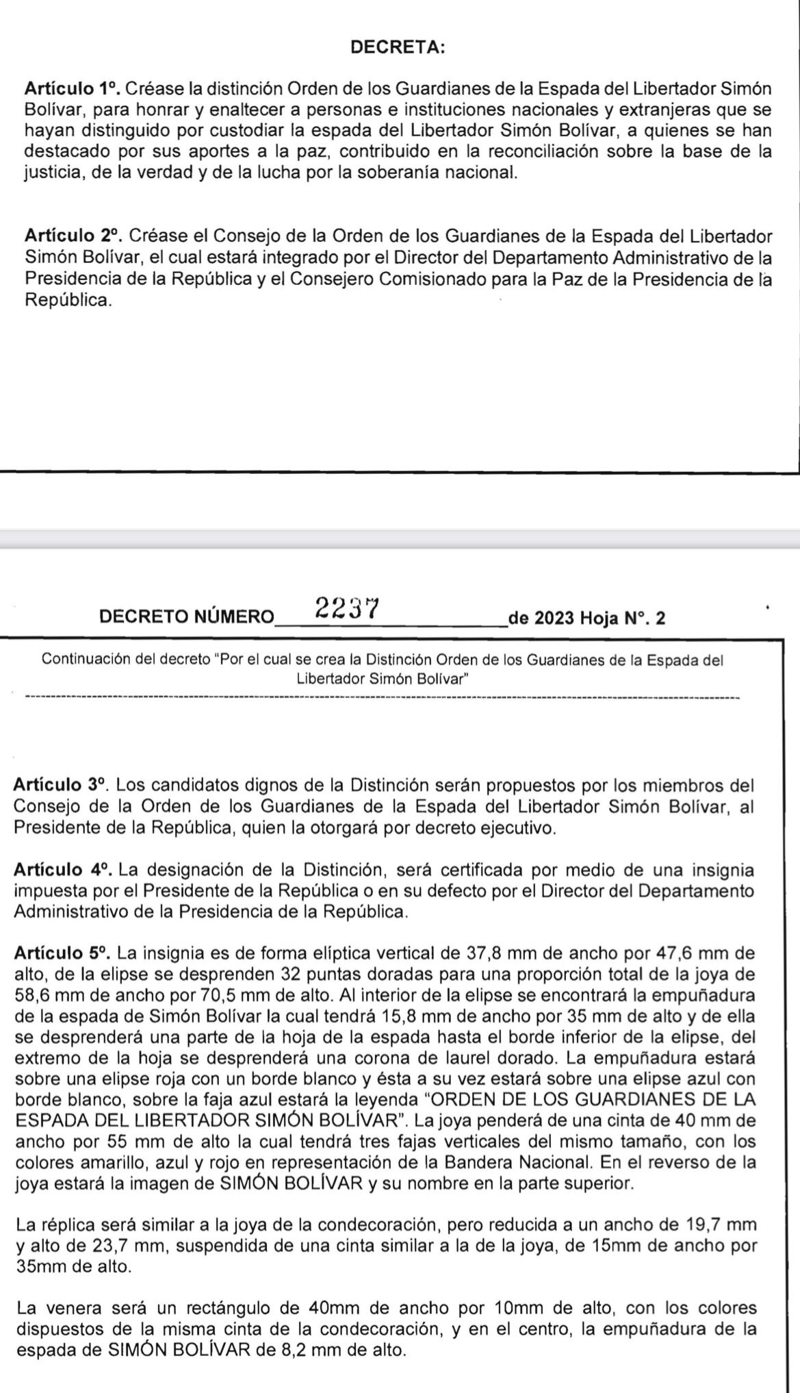 Decreto presidente Petro