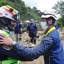 Daniel Palacios, ministro del Interior, visitó la zona de la emergencia, en Pereira