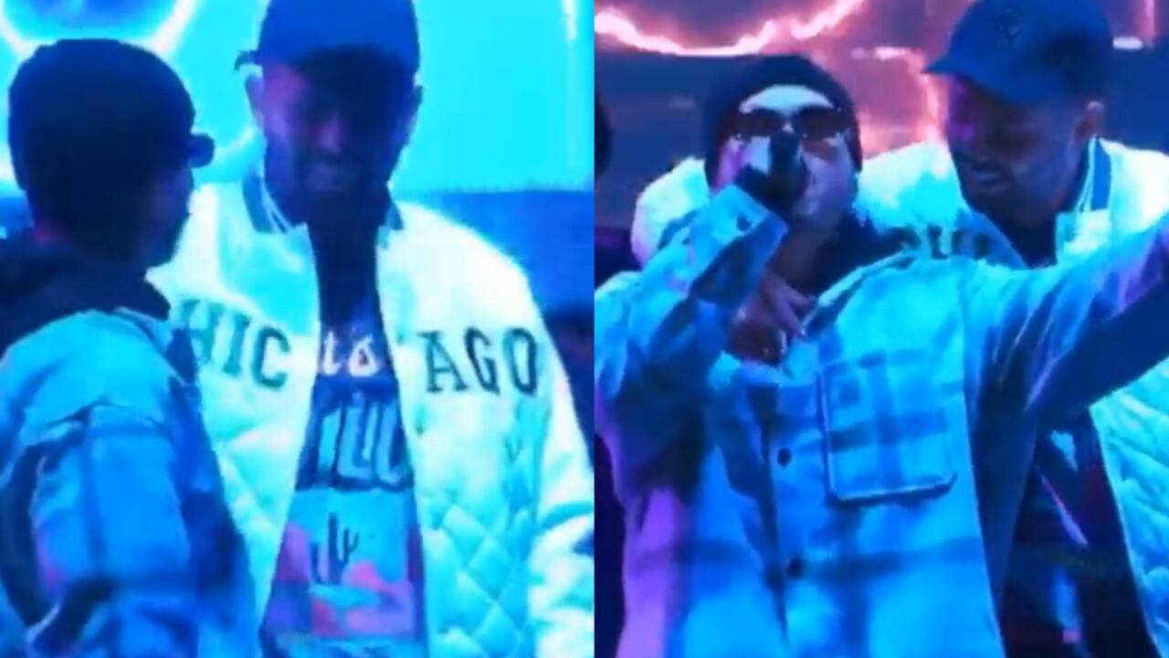 El volante estuvo en tarima con el cantante Reykon.