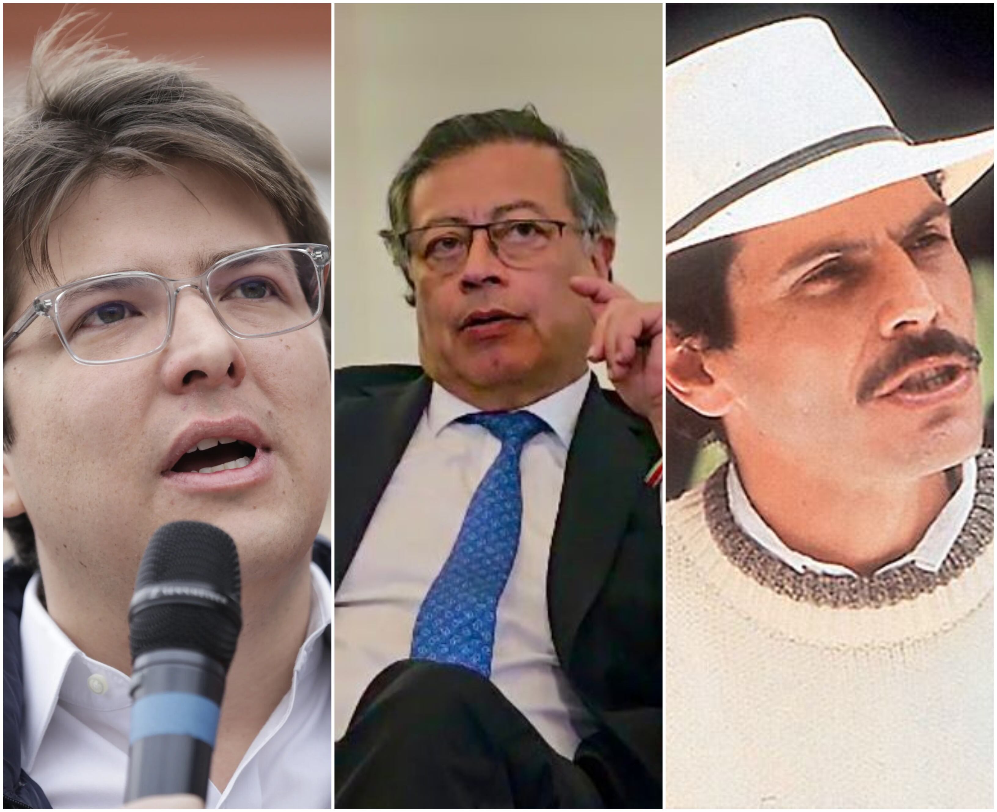 Miguel Uribe, Gustavo Petro y Carlos Pizarro