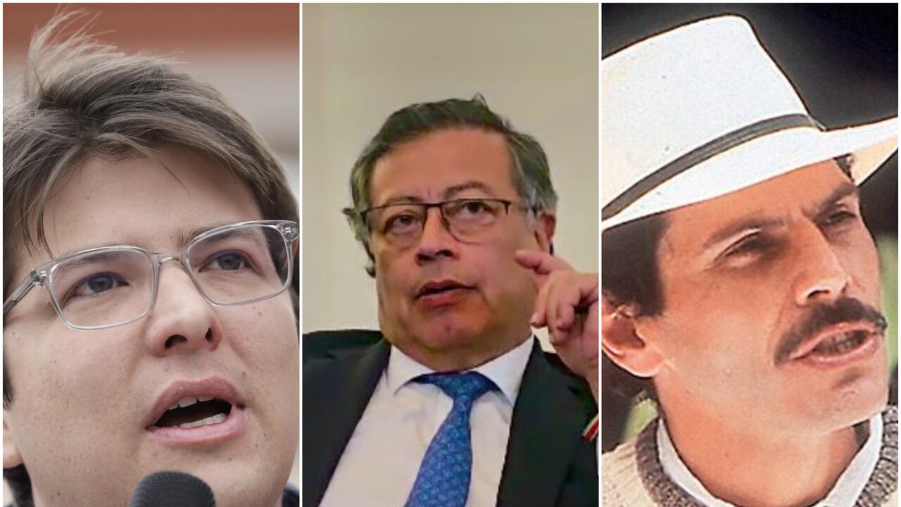 De izquierda a derecha: Miguel Uribe, Gustavo Petro y Carlos Pizarro.