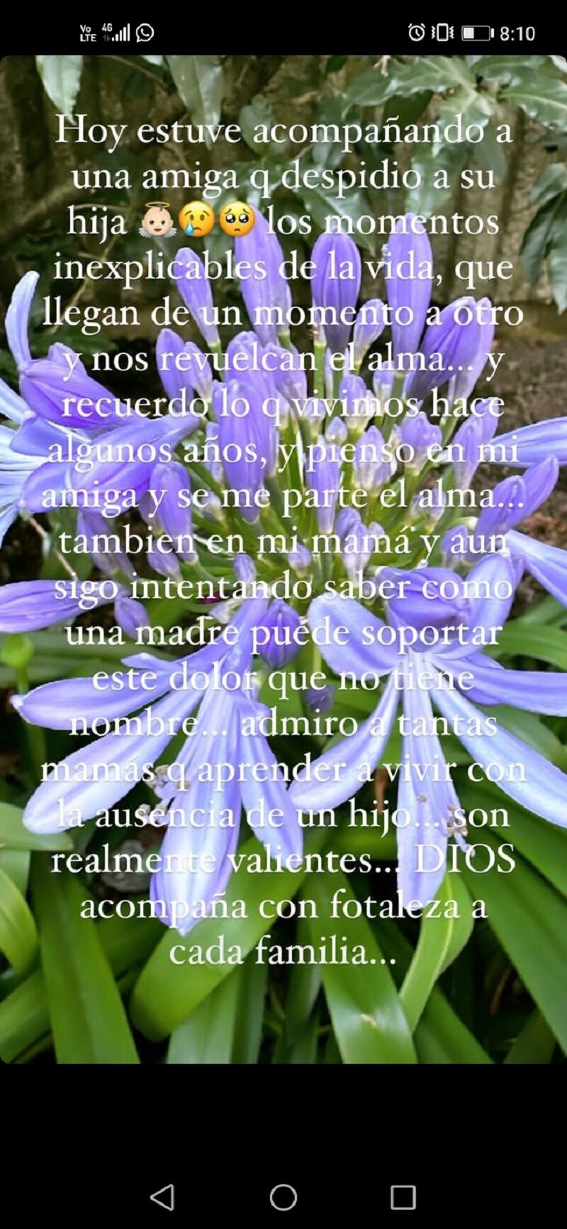 Carolina Soto compartió una pequeña reflexión