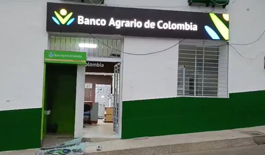 Banco Agrario asaltado por el ELN en San Sebastián, Cauca.